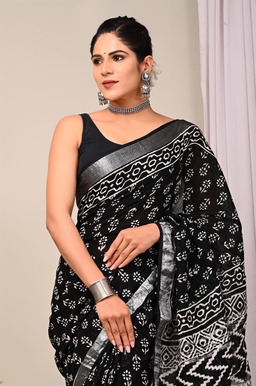 Cotton Linen saree