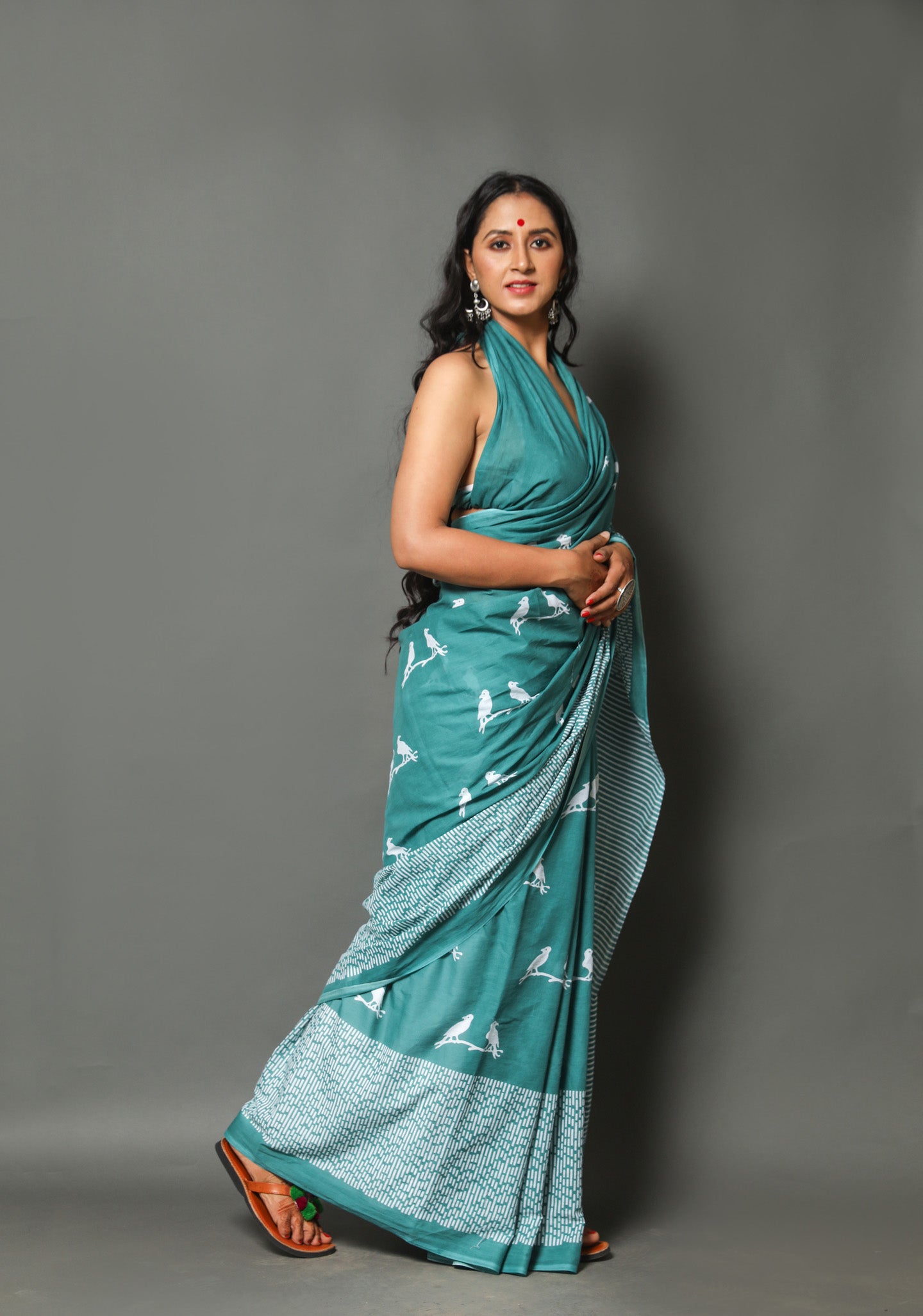 ROVIM Jaipuri Hand Block Printed Cotton Mulmul Saree with Blouse – Soft, Lightweight & Skin-Friendly | Traditional Ethnic Wear for Women