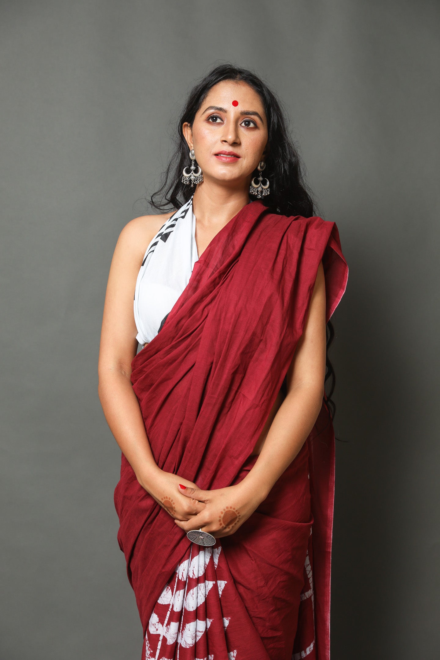 ROVIM Jaipuri Hand Block Printed Cotton Mulmul Saree with Blouse – Soft, Lightweight & Skin-Friendly | Traditional Ethnic Wear for Women