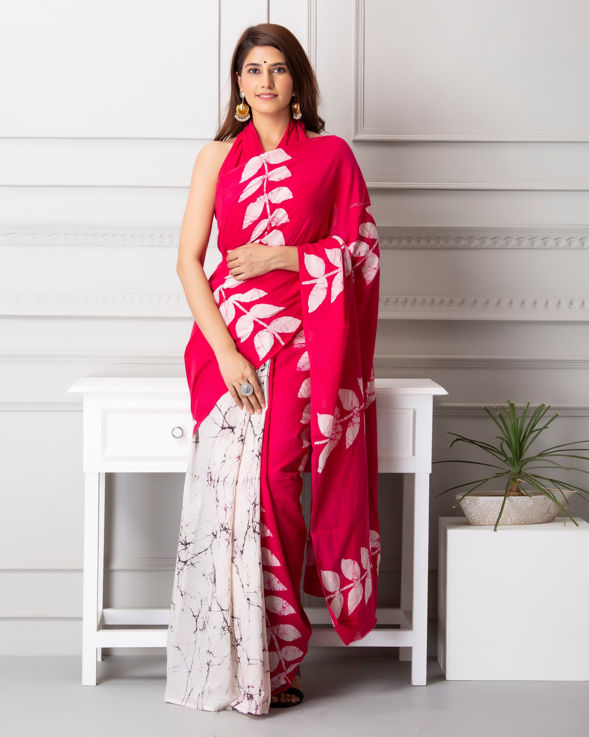 ROVIM Jaipuri Hand Block Printed Cotton Mulmul Saree with Blouse – Soft, Lightweight & Skin-Friendly | Traditional Ethnic Wear for Women