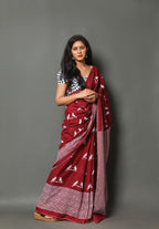 ROVIM Jaipuri Hand Block Printed Cotton Mulmul Saree with Blouse – Soft, Lightweight & Skin-Friendly | Traditional Ethnic Wear for Women