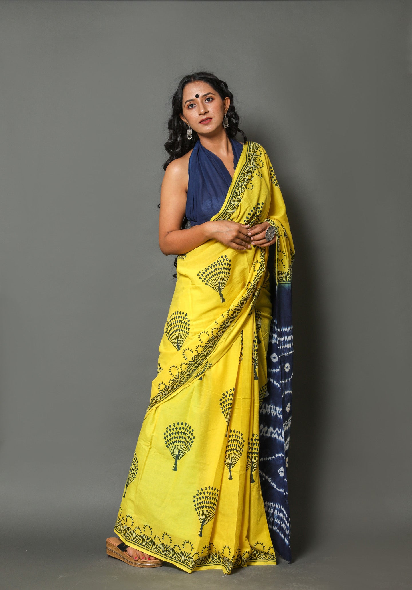 ROVIM Jaipuri Hand Block Printed Cotton Mulmul Saree with Blouse – Soft, Lightweight & Skin-Friendly | Traditional Ethnic Wear for Women