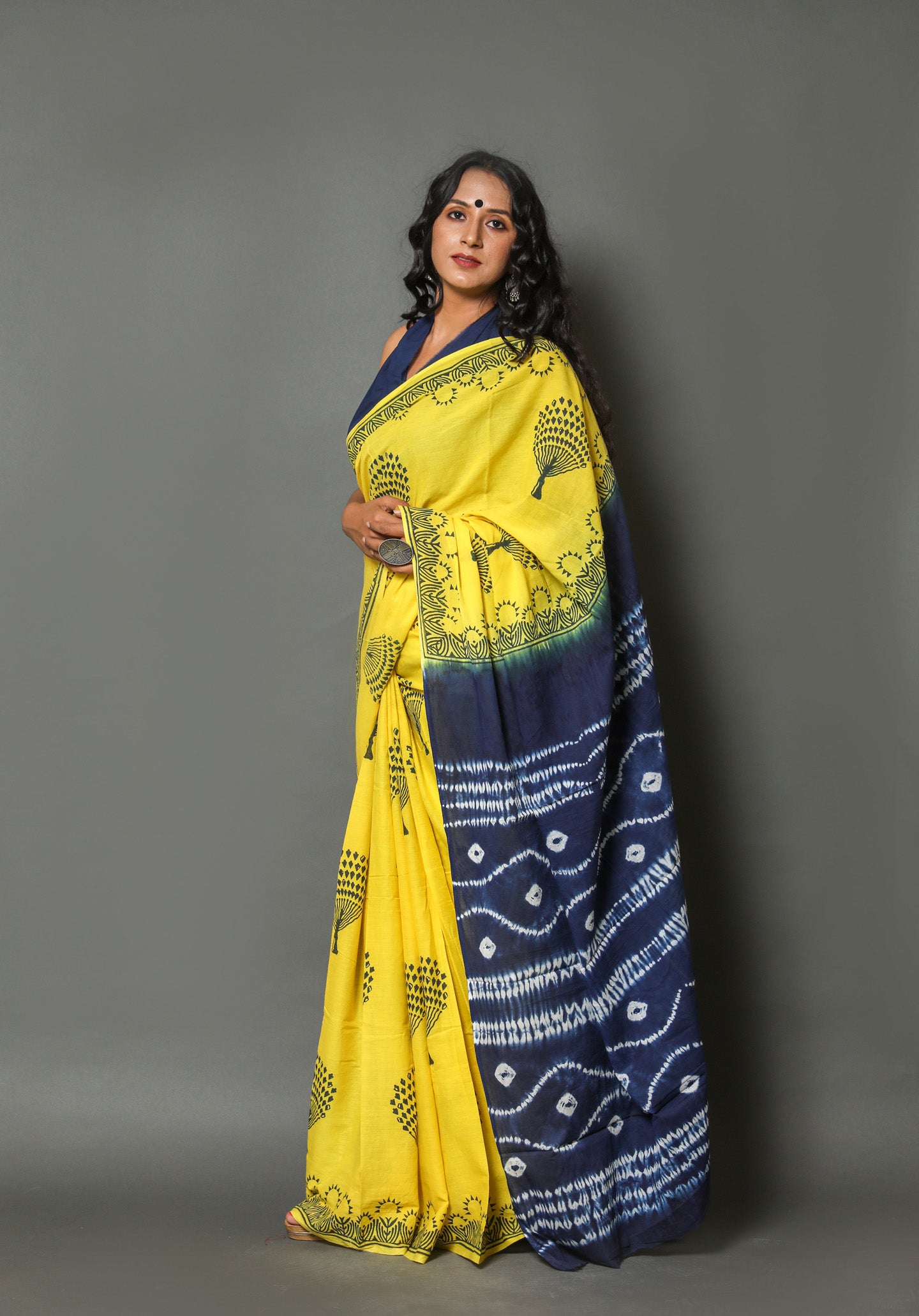 ROVIM Jaipuri Hand Block Printed Cotton Mulmul Saree with Blouse – Soft, Lightweight & Skin-Friendly | Traditional Ethnic Wear for Women