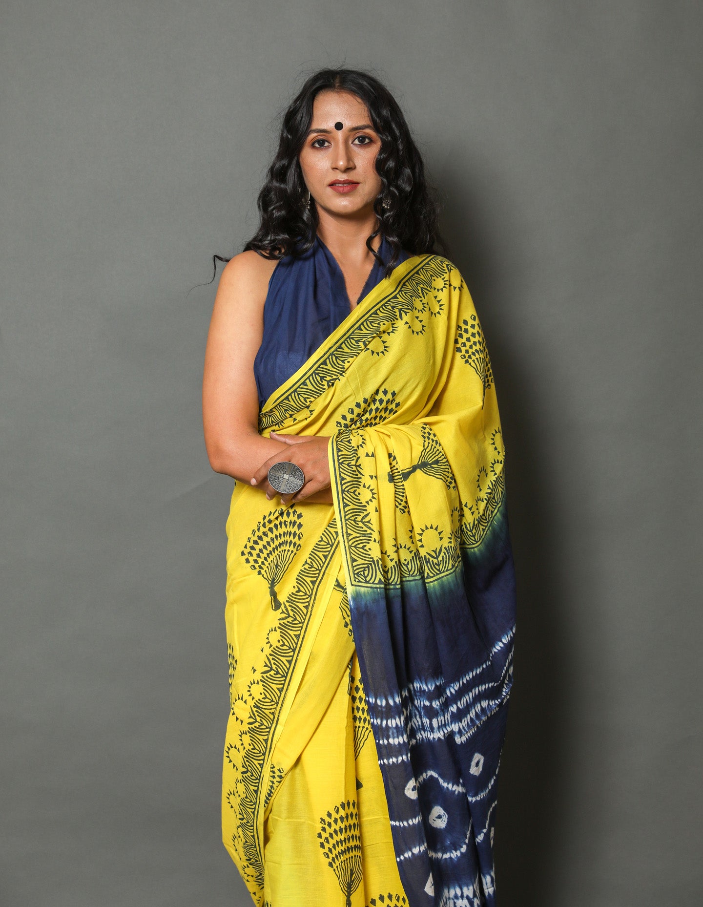 ROVIM Jaipuri Hand Block Printed Cotton Mulmul Saree with Blouse – Soft, Lightweight & Skin-Friendly | Traditional Ethnic Wear for Women