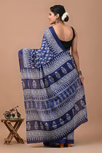 ROVIM Jaipuri Hand Block Printed Cotton Mulmul Saree with Blouse – Soft, Lightweight & Skin-Friendly | Traditional Ethnic Wear for Women