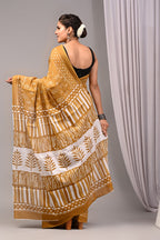 ROVIM Jaipuri Hand Block Printed Cotton Mulmul Saree with Blouse – Soft, Lightweight & Skin-Friendly | Traditional Ethnic Wear for Women