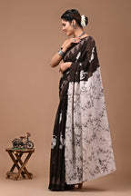 ROVIM Jaipuri Hand Block Printed Cotton Mulmul Saree with Blouse – Soft, Lightweight & Skin-Friendly | Traditional Ethnic Wear for Women