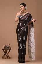 ROVIM Jaipuri Hand Block Printed Cotton Mulmul Saree with Blouse – Soft, Lightweight & Skin-Friendly | Traditional Ethnic Wear for Women